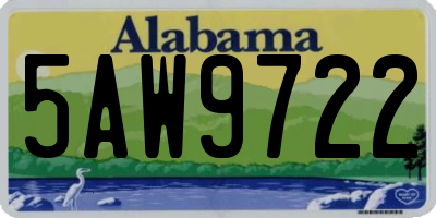 AL license plate 5AW9722
