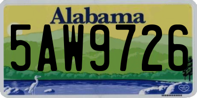 AL license plate 5AW9726