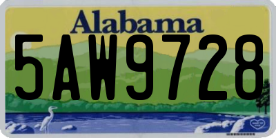 AL license plate 5AW9728