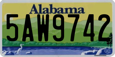 AL license plate 5AW9742
