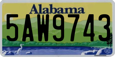 AL license plate 5AW9743