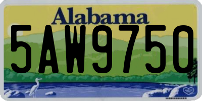 AL license plate 5AW9750