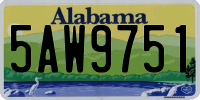 AL license plate 5AW9751
