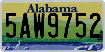 AL license plate 5AW9752