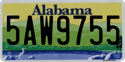 AL license plate 5AW9755