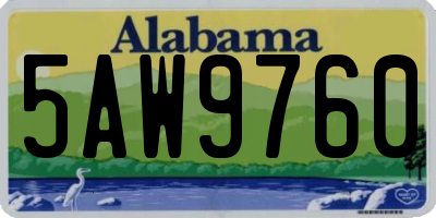 AL license plate 5AW9760