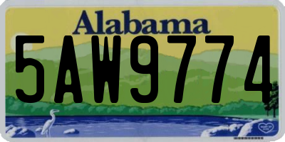 AL license plate 5AW9774
