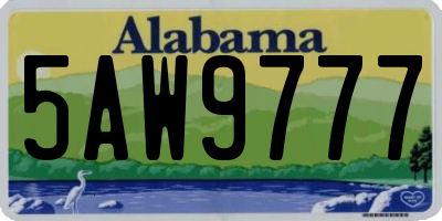 AL license plate 5AW9777