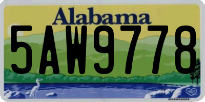 AL license plate 5AW9778