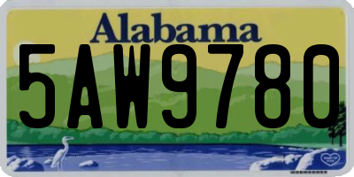 AL license plate 5AW9780