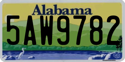 AL license plate 5AW9782