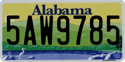 AL license plate 5AW9785