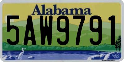 AL license plate 5AW9791