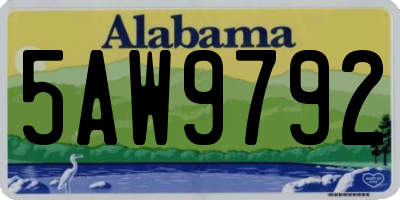 AL license plate 5AW9792