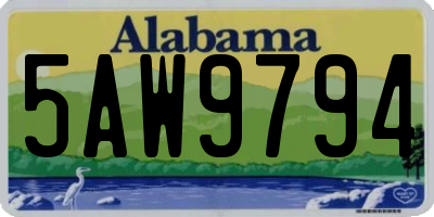 AL license plate 5AW9794