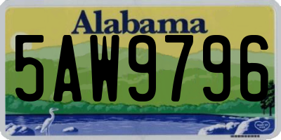 AL license plate 5AW9796