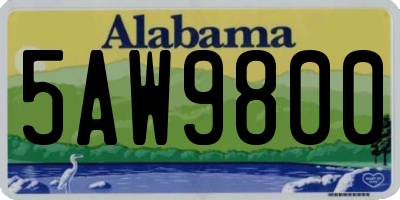 AL license plate 5AW9800