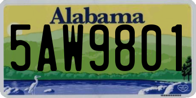 AL license plate 5AW9801