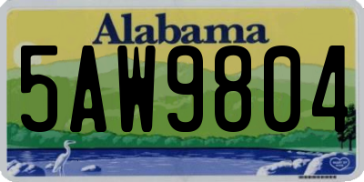 AL license plate 5AW9804