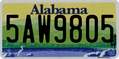 AL license plate 5AW9805