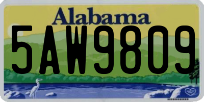 AL license plate 5AW9809