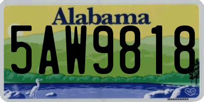 AL license plate 5AW9818