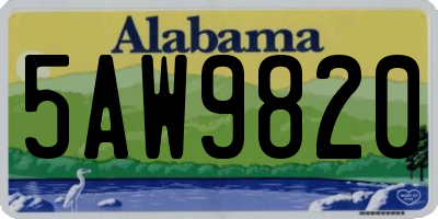 AL license plate 5AW9820