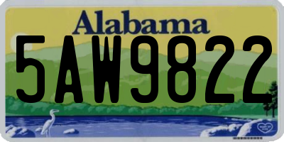 AL license plate 5AW9822