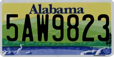 AL license plate 5AW9823