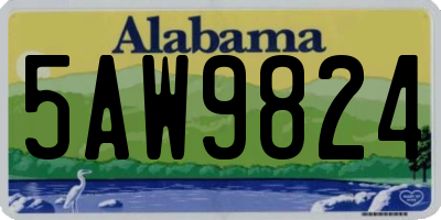 AL license plate 5AW9824