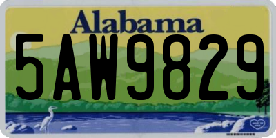 AL license plate 5AW9829
