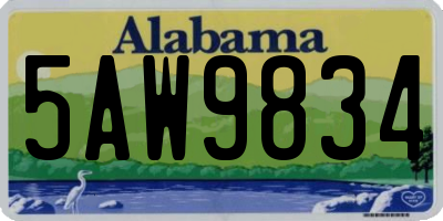 AL license plate 5AW9834