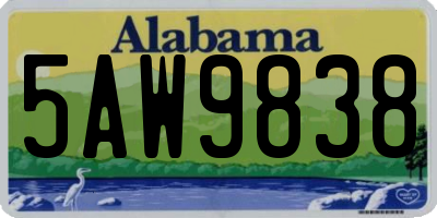 AL license plate 5AW9838