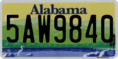 AL license plate 5AW9840
