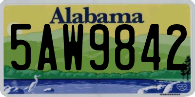 AL license plate 5AW9842
