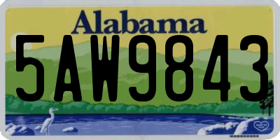 AL license plate 5AW9843