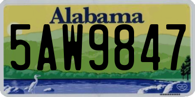 AL license plate 5AW9847