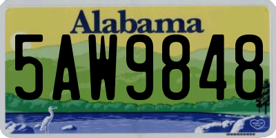 AL license plate 5AW9848