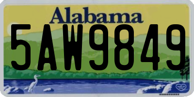 AL license plate 5AW9849