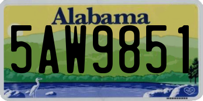 AL license plate 5AW9851