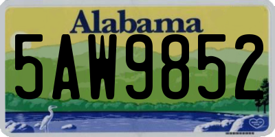 AL license plate 5AW9852