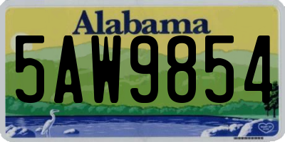 AL license plate 5AW9854