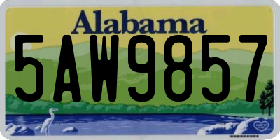 AL license plate 5AW9857