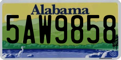 AL license plate 5AW9858