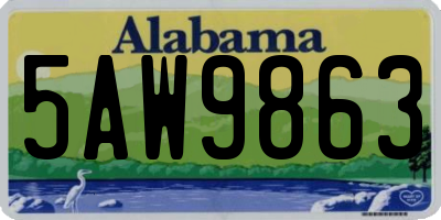 AL license plate 5AW9863