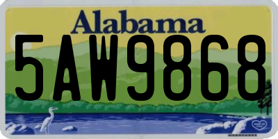 AL license plate 5AW9868