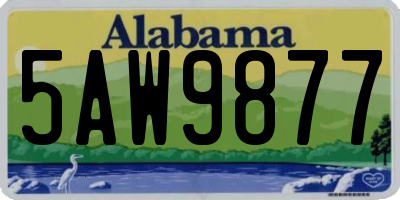 AL license plate 5AW9877