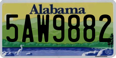AL license plate 5AW9882