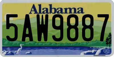 AL license plate 5AW9887
