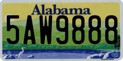 AL license plate 5AW9888